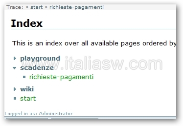docuwik - index dopo creazione pagina