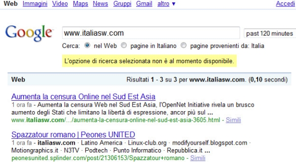 Ricerca Google in Real Time, Hack