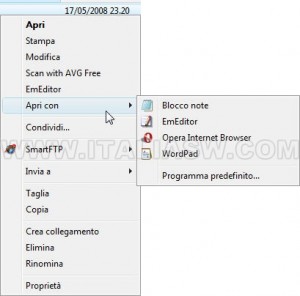 Windows Vista - Apri Con