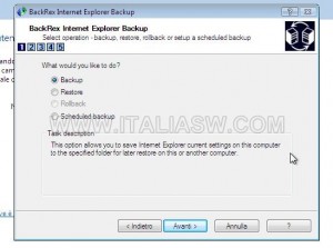 BackRex - Opzioni BackRex - Opzioni