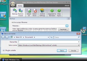Static Windows Live Mail Backup - Destinazione Backup