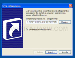 Riavvio Windows Explorer - Inserimento Path Riavvio Windows Explorer - Inserimento Path
