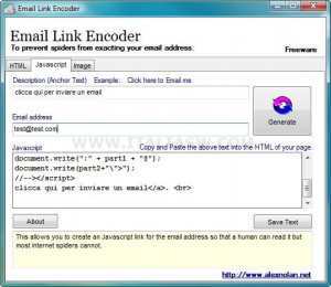 Email Link Encoder - Prevenzione Spam Bot