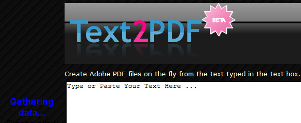 Text2PDF - Screenshot