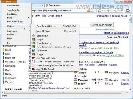 Screenshot - Firefox 4 - Beta - 02 - Cronologia