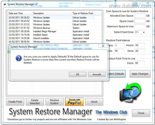 Screenshot - System Restore Manager 2 - 02
