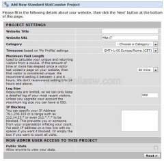 StatCounter - Preparazione Utilizzo (New Project)