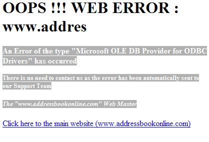 AddressBookOnline - Errore