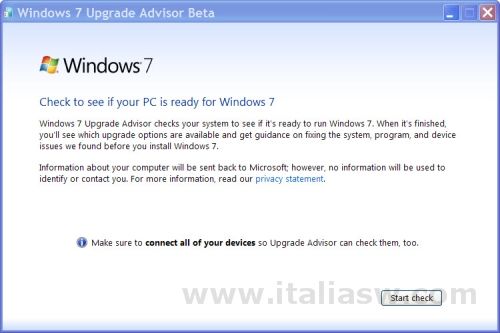 Windows 7Upgrade Advisor - 1