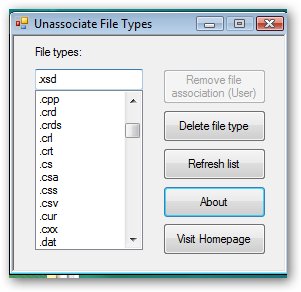 Unassociate File Types
