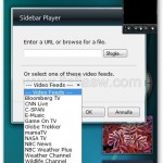 Sidebar Player - Elenco dei Stream preimpostati