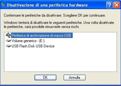 Windows XP - Periferica di Archiviazione di Massa