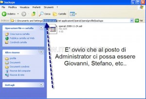 Opera Launcher - Locazione Backup