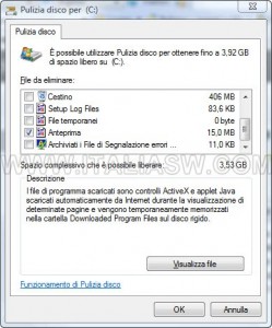 Windows Vista - Pulizia Disco