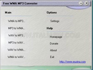 Free WMA MP3 Converter - Main