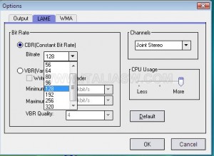 Free WMA MP3 Converter - Opzioni MP3