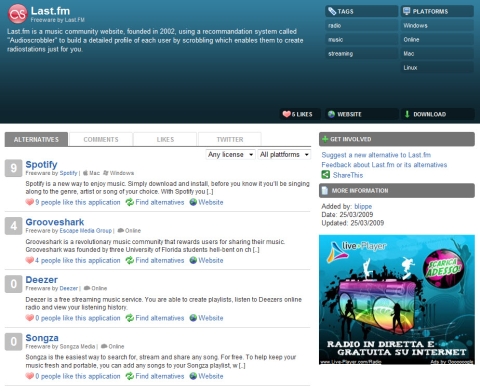 AlternativeTo - Screenshot