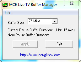 Screenshot - MCE Live TV Buffer Manager