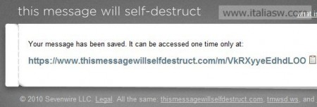 Screenshot - This Message Will Self Distruct - Link