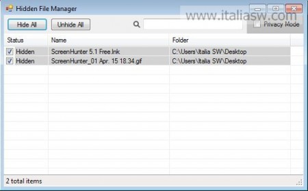 Screenshot - Hidden File Manager