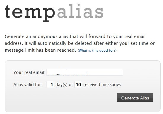 Screenshot - TempAlias