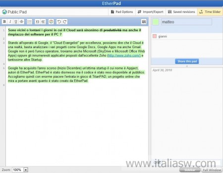 Screenshot - TitanPad