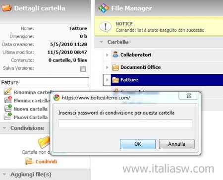 Screenshot - Botte di Ferro - Interfaccia Web
