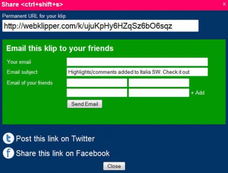 Screenshot - Webklipper - Share
