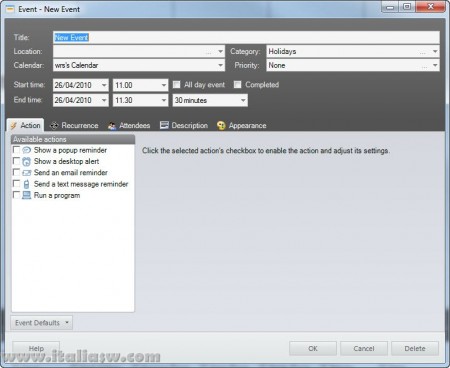 Screenshot - vueMinder - Evento