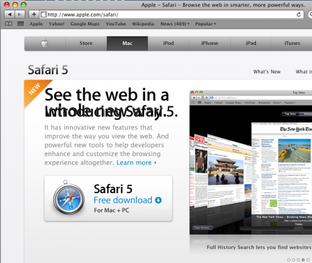 Screenshot - Debutto Pagina Safari 5