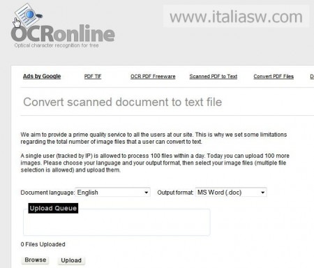 Screenshot - OCR Online