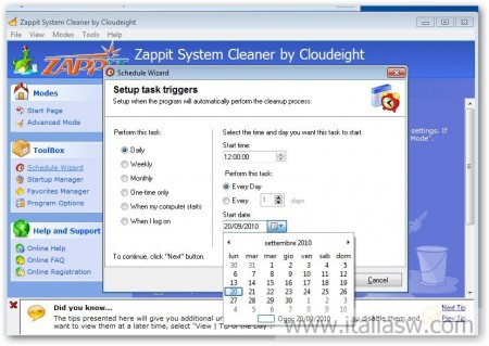 Screenshot - Zappit - 03 - Scheduler