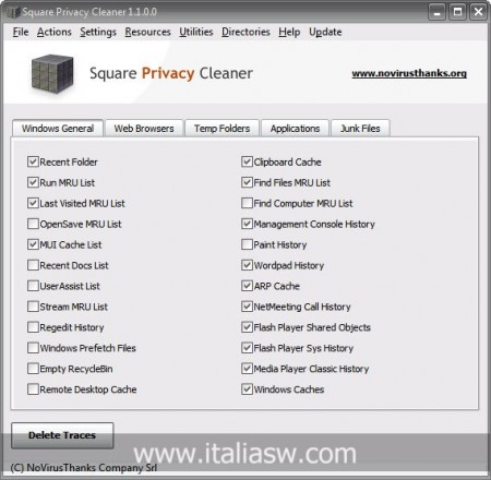 Screenshot - Square Privacy Cleaner