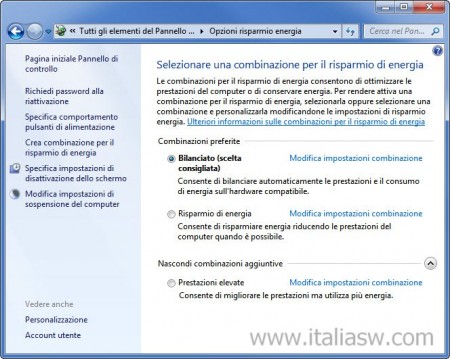 Screenshot - Windows 7 Risparmio Energetico - Immagine 1