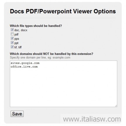 Screenshot - Docs PDF-Powerpoint Viewer Options
