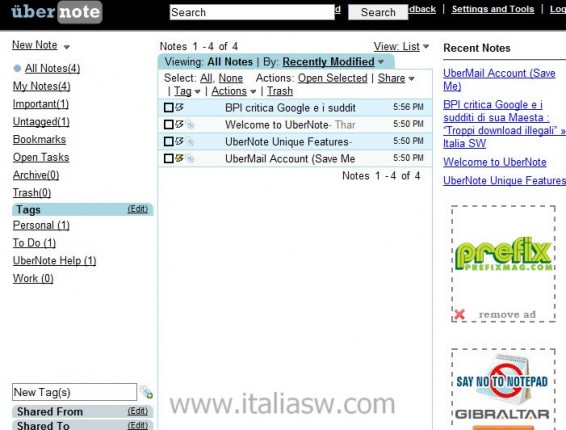 Screenshot - Ubernote