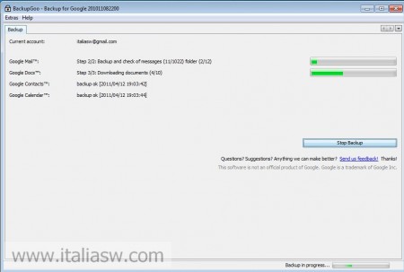 Backup Goo - Backup Gmail Calendar Contatti Documenti - 04