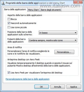 Windows 7 barra applicazioni