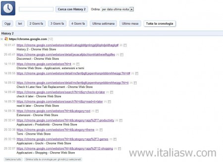 Screenshot - Cronologia Chrome Dopo