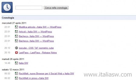 Screenshot - Cronologia Chrome Prima