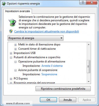 Screenshot - Windows 7 Pulsante di alimentazione comportamento - 06