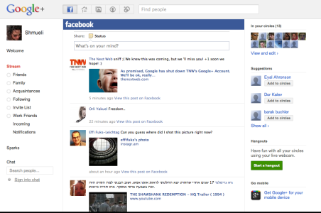 Screenshot - Google+Facebook