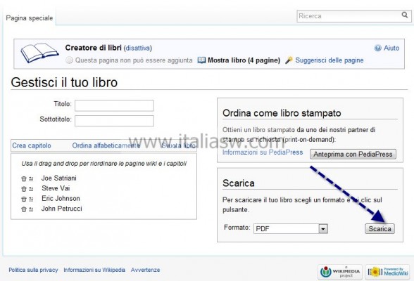 Screenshot - Wikipedia Creatore di Libri - 05