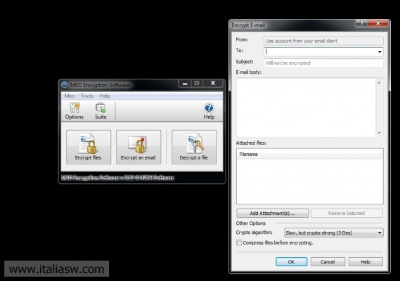 Meo Encryption Software - Invio Email - 01