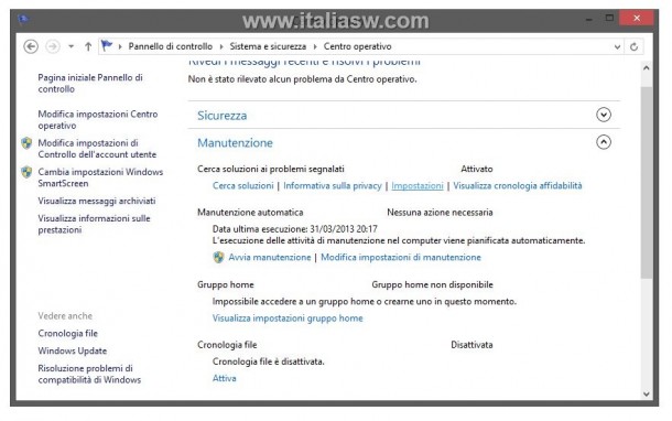 Windows 8 segnalazione errori - 04